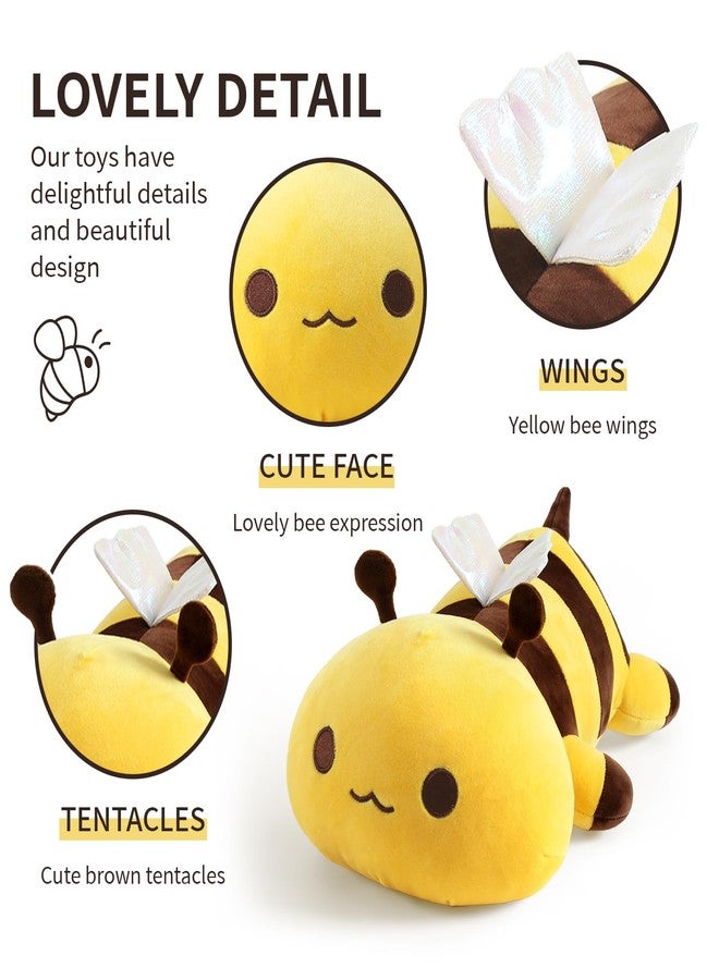 Onsoyours Original Cute Bee Plushies, Soft Stuffed Animal Honey Bee Plush Toy Pillow Small Gifts for Kids (Yellow, 9") - Image 3